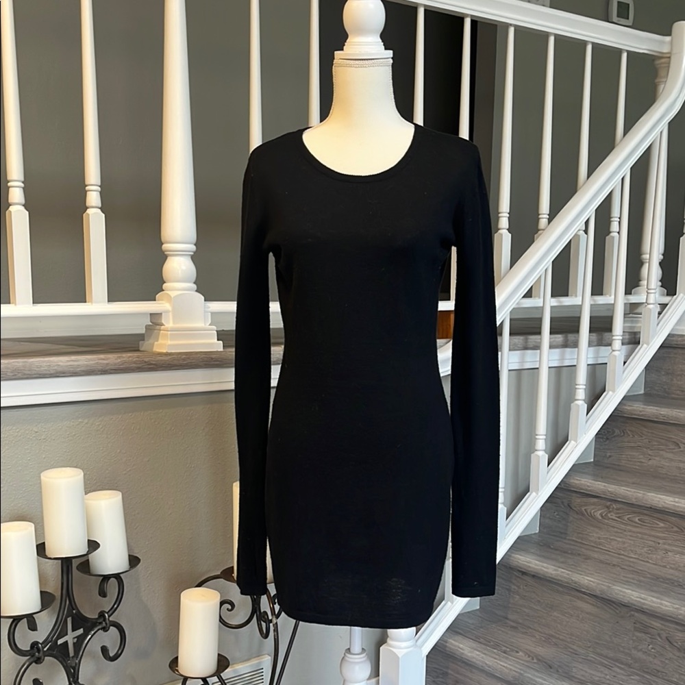 Black Bodycon Long Sleeve Cocktail Dress